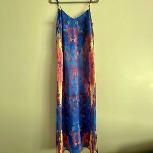 Lulus Flying Watercolors maxi dress